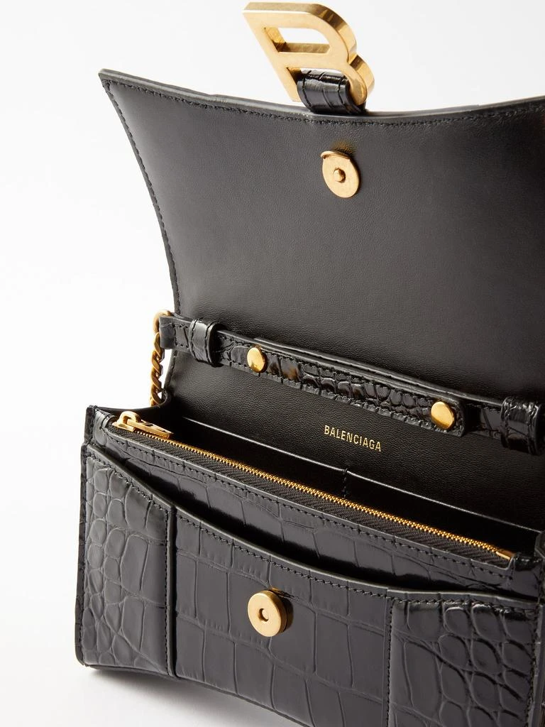 商品Balenciaga|Hourglass crocodile-effect leather cross-body bag,价格¥14007,第5张图片详细描述