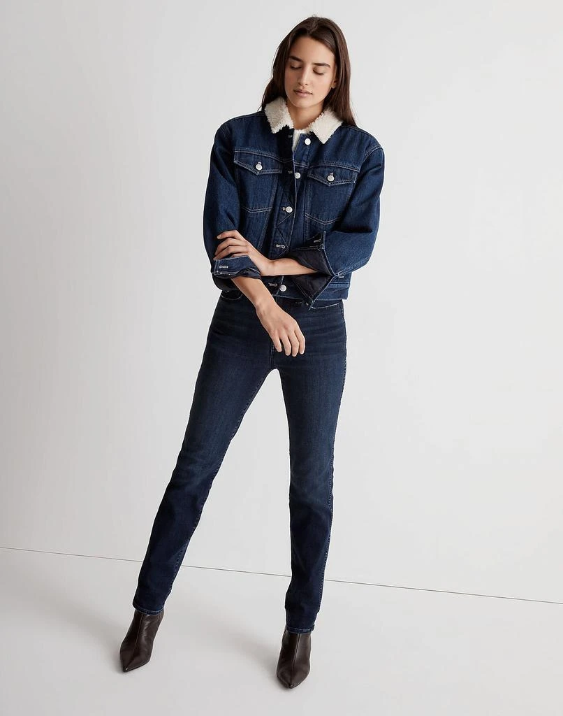 商品Madewell|The Cropped Oversized Trucker Jean Jacket: Sherpa Collar Edition,价格¥952,第1张图片