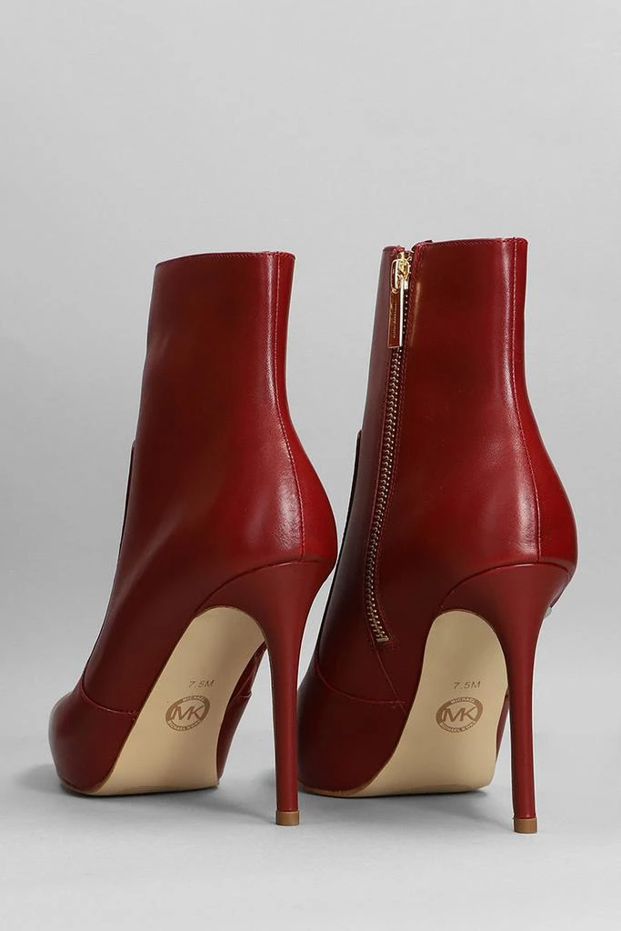 商品Michael Kors|Michael Kors Rue High Heels Ankle Boots In Bordeaux Leather,价格¥1320,第4张图片详细描述