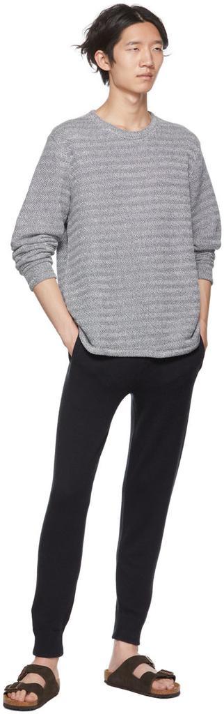 商品Vince|Off-White & Navy Loose Knit Sweater,价格¥2393,第6张图片详细描述