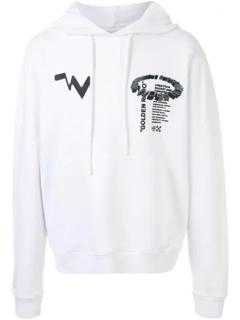 商品Off-White|白色OFF-WHITE套头帽衫头经典卫衣 男款OMBB034R20E30011-0110,价格¥4346,第1张图片