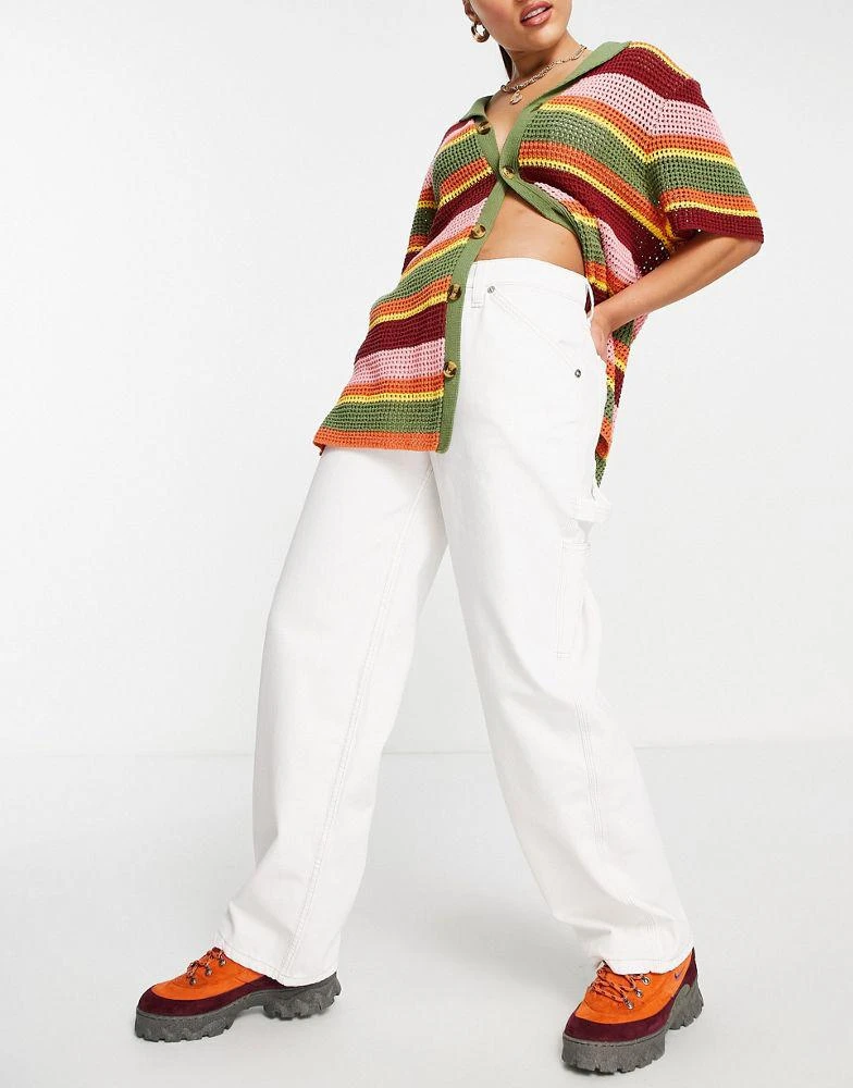 商品ASOS|ASOS DESIGN oversized skater jeans in off white with cargo styling,价格¥178,第3张图片详细描述