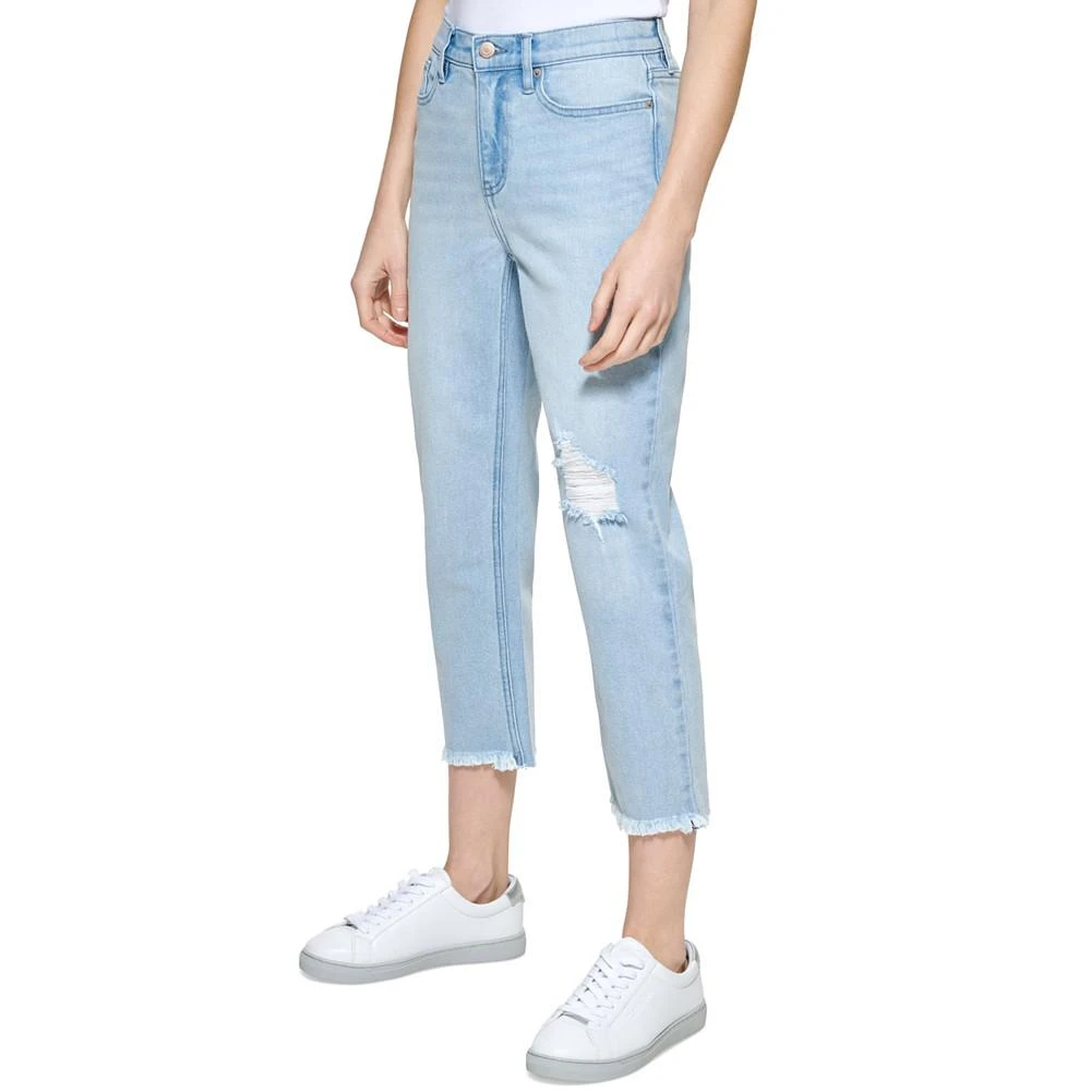 商品Calvin Klein|Petite Destructed Cut-Hem Denim Jeans,价格¥299,第3张图片详细描述