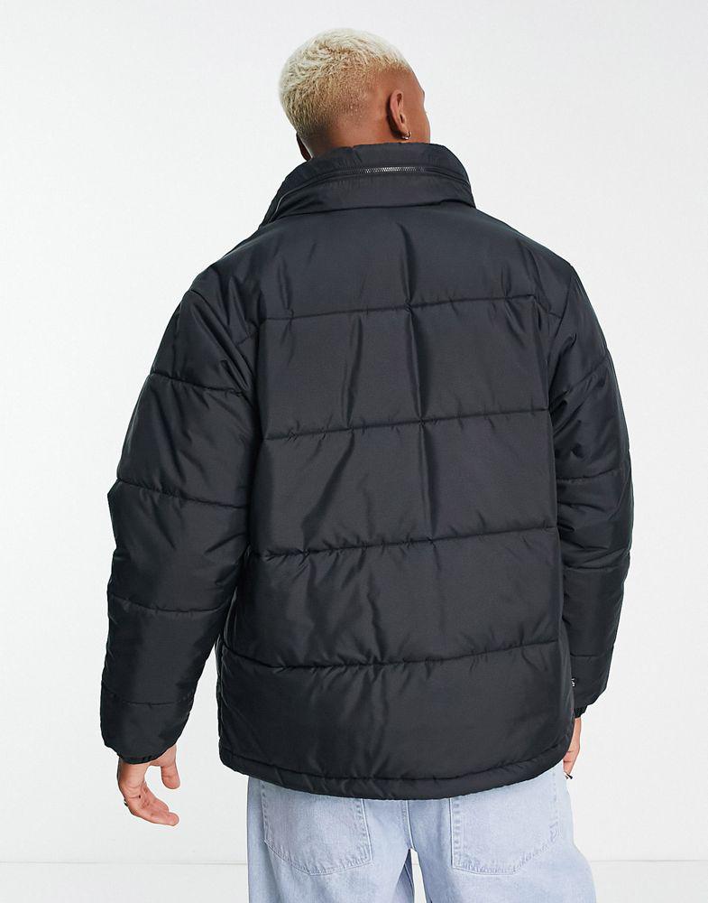 adidas Originals Trefoil Essentials hoodied puffer jacket in black商品第2张图片规格展示