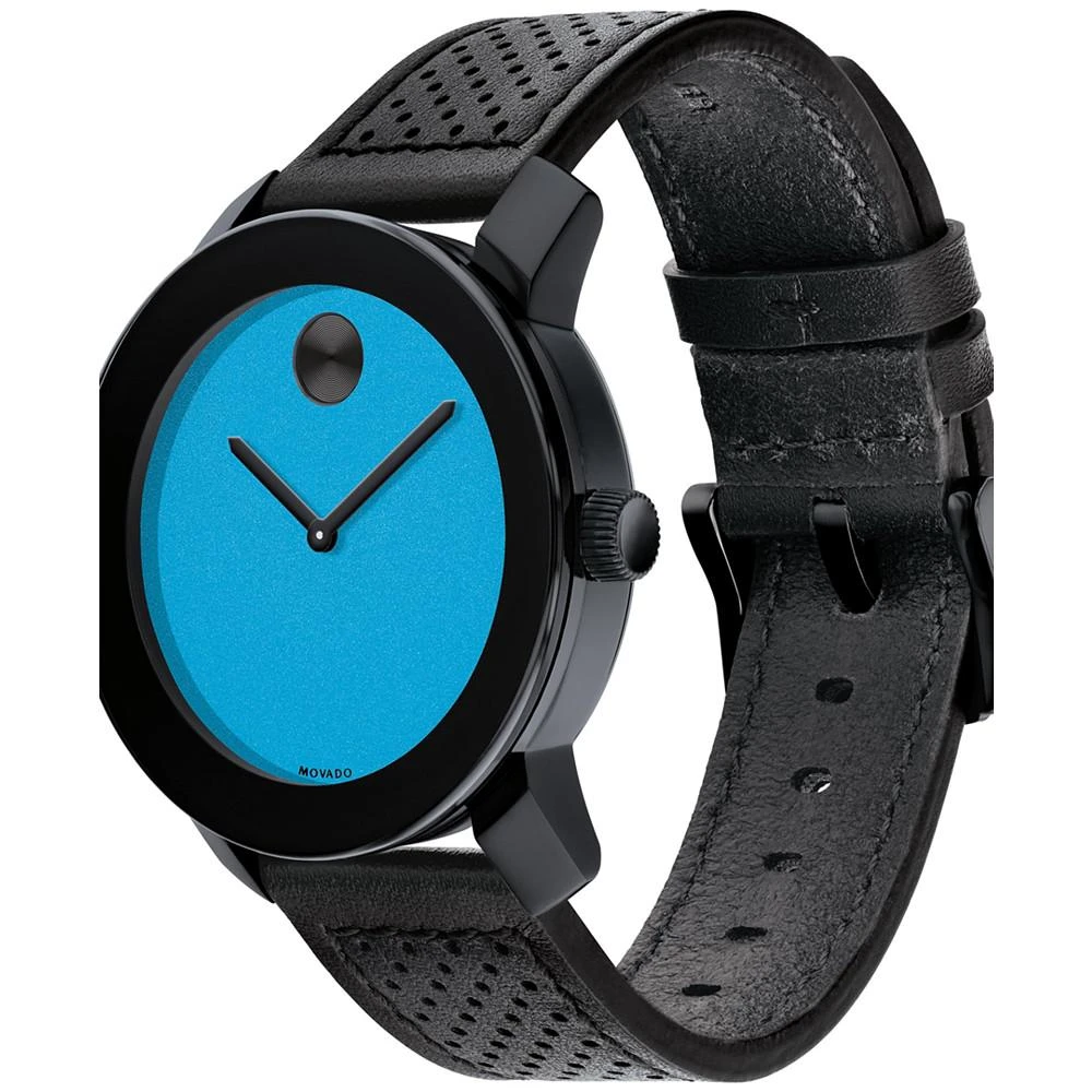 商品Movado|Bold Men's Swiss TR90 Black Leather Strap Watch 42mm,价格¥2580,第2张图片详细描述