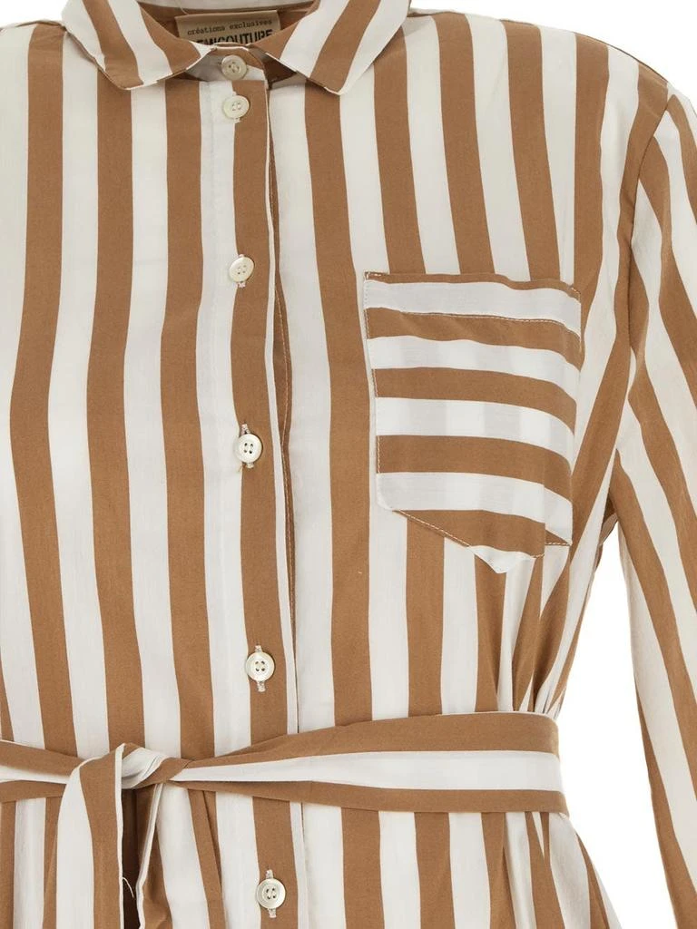 商品SEMICOUTURE|Striped Midi Dress With Belt,价格¥1200,第3张图片详细描述