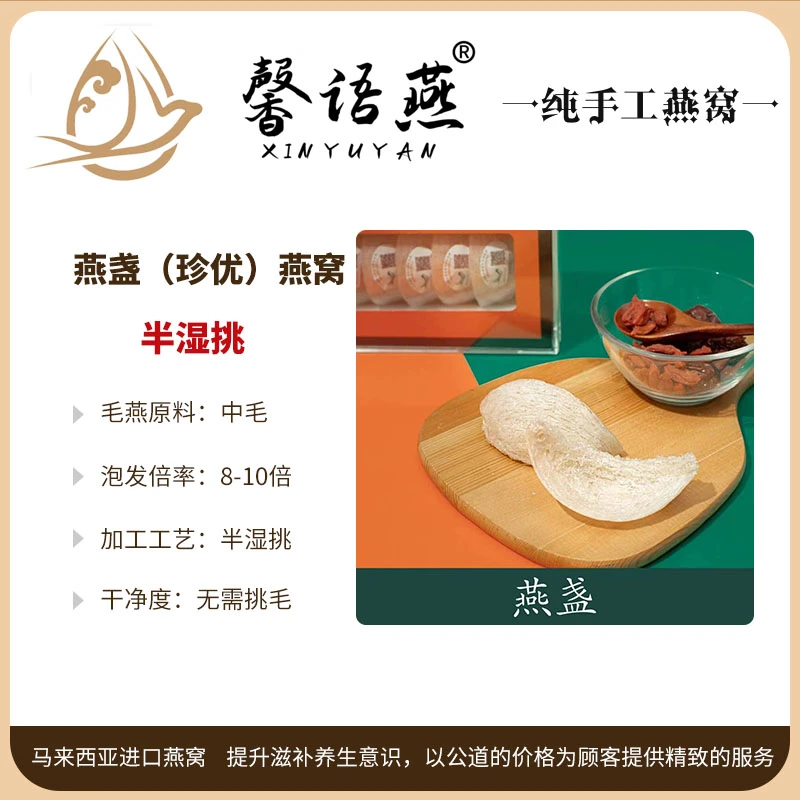 商品[国内直发] Xinyuyan|毛燕原料中毛无需挑毛燕盏（珍优）燕窝100g 200g装,价格¥2307,第1张图片