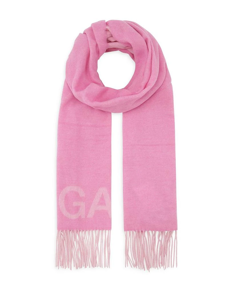商品Ganni|Fringe Logo Scarf,价格¥1228,第1张图片详细描述