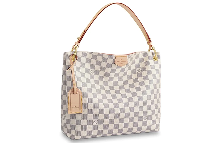 商品[国内直发] Louis Vuitton|Graceful 棋盘格纹 牛皮 hobo包托特包手提包 小号 女款 白色,价格¥20401,第1张图片
