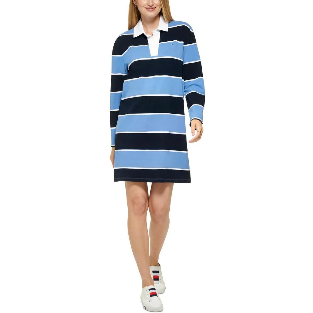 商品Tommy Hilfiger|Tommy Hilfiger Womens Logo Knee-Length Shirtdress,价格¥125,第2张图片详细描述