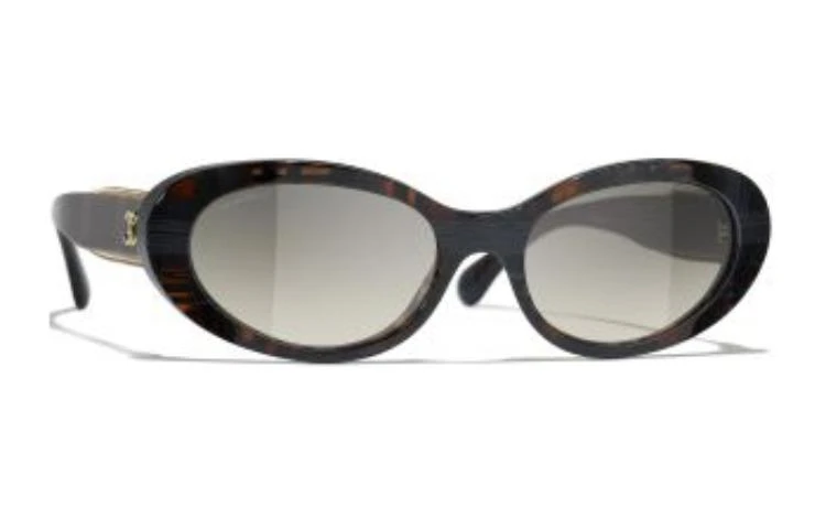 商品[国内直发] Chanel|香奈儿 镜腿Logo装饰 椭圆形 太阳眼镜 女款 棕色,价格¥4133,第5张图片详细描述