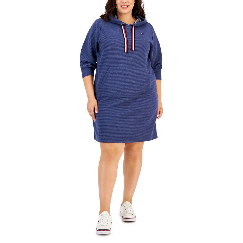 商品Tommy Hilfiger|Plus Size Ottoman Hoodie Dress,价格¥332,第1张图片