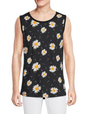 Floral Sleeveless T Shirt商品第1张图片规格展示