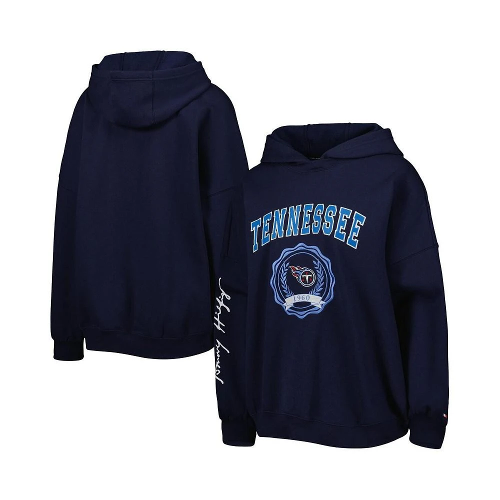 商品Tommy Hilfiger|Women's Navy Tennessee Titans Becca Drop Shoulder Pullover Hoodie,价格¥505,第3张图片详细描述