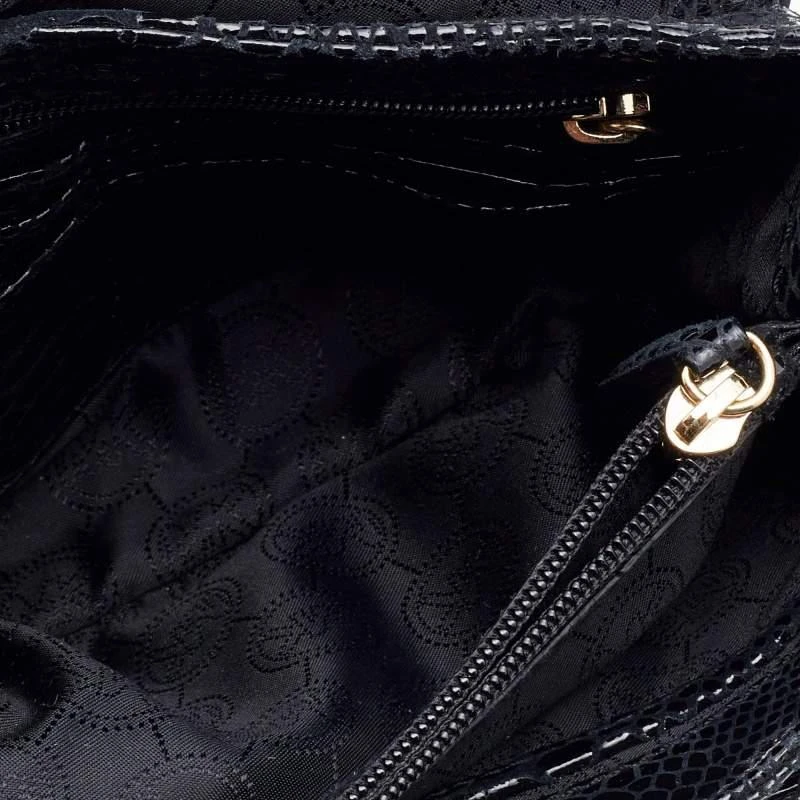 Michael Kors Black Python Effect Leather Sloan Shoulder Bag 商品