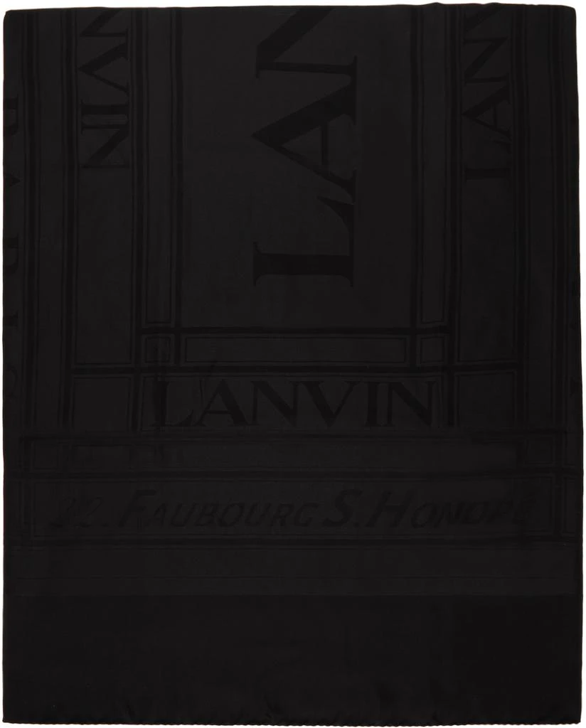商品Lanvin|Black Logo Scarf,价格¥1520,第1张图片