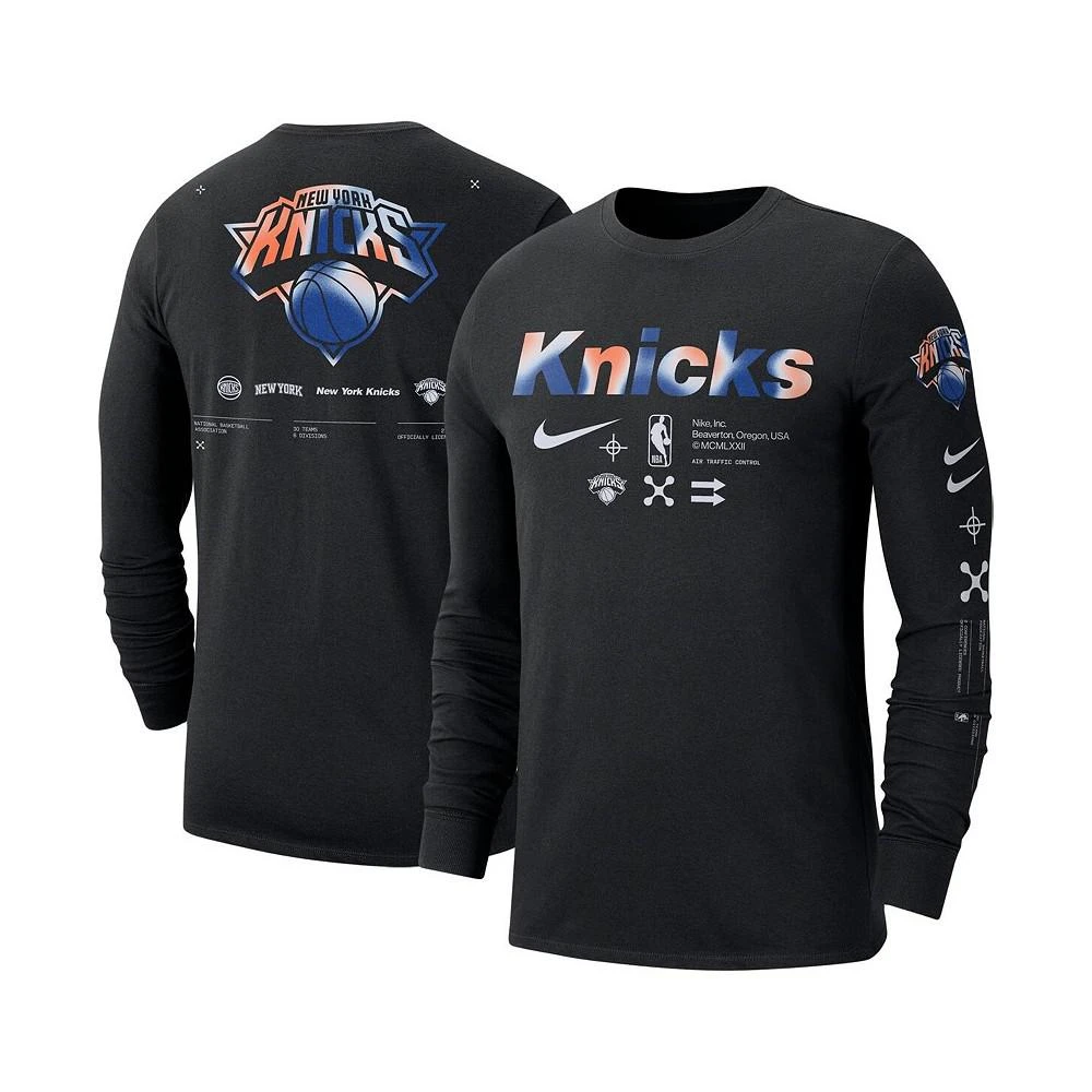 商品NIKE|Men's Black New York Knicks Essential Air Traffic Control Long Sleeve T-shirt,价格¥247,第1张图片
