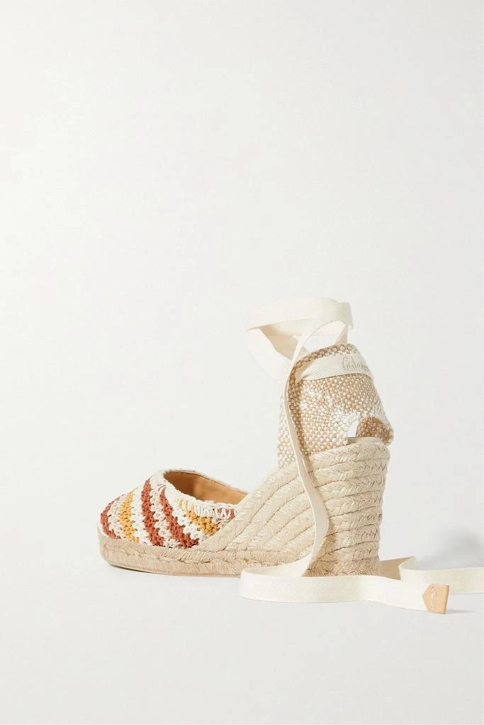 商品CASTAÑER|Carina 80 canvas and crochet-knit wedge espadrilles,价格¥533,第3张图片详细描述