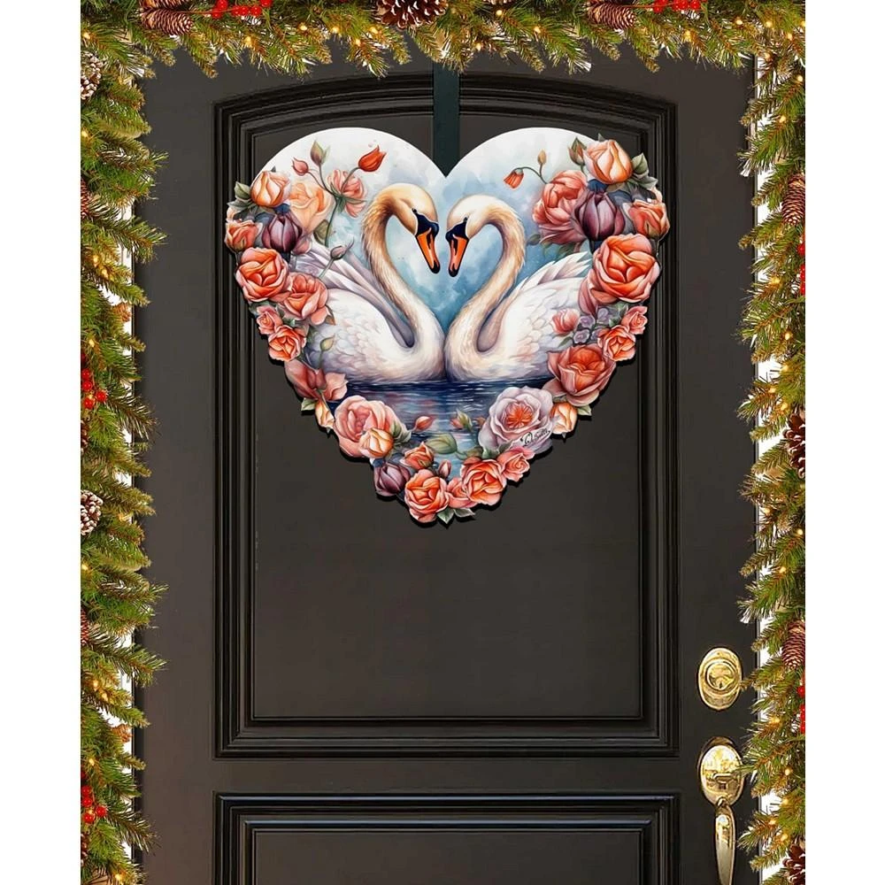 商品Designocracy|Holiday Door Decor Wooden Wall Decor Swans Love G. DeBrekht,价格¥1099,第1张图片
