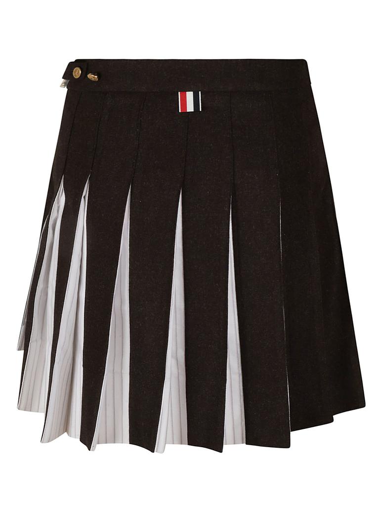 Thom Browne Thigh Length Dropped Back Pleated Skirt商品第2张图片规格展示