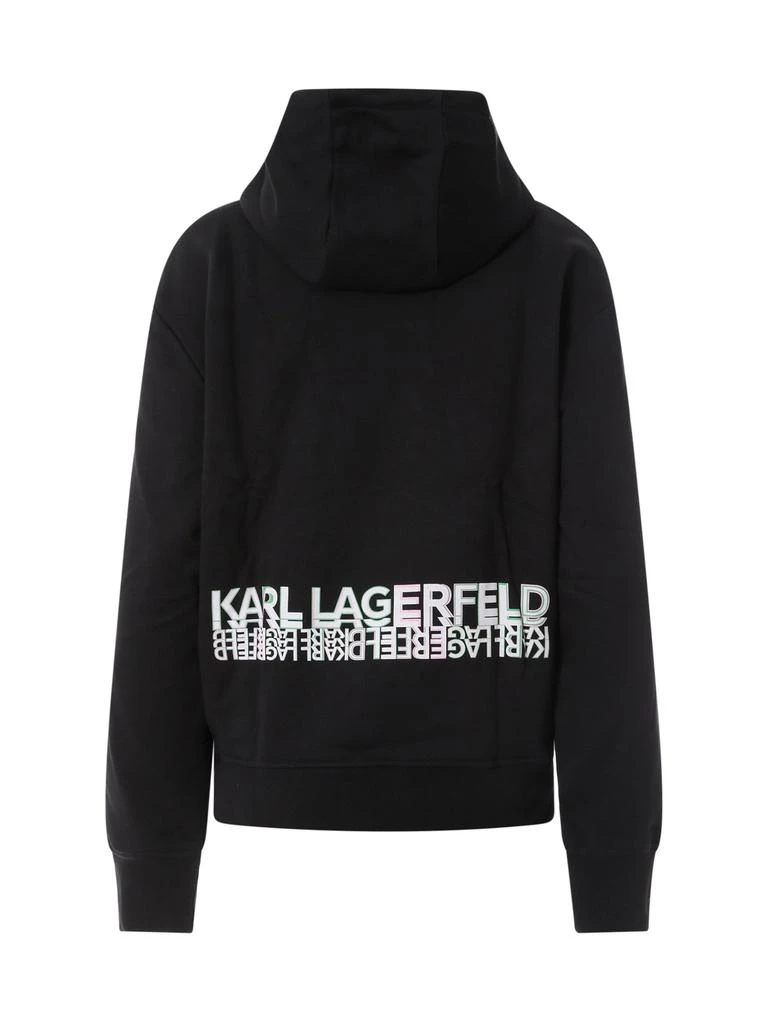 商品Karl Lagerfeld Paris|Karl Lagerfeld Logo Printed Drawstring Hoodie,价格¥1596,第2张图片详细描述