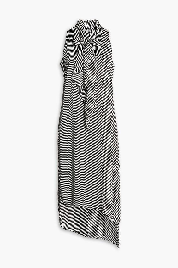 Lalasa striped silk-satin dress商品第3张图片规格展示