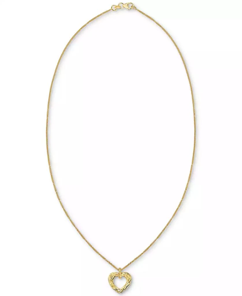 商品Macy's|Textured Open Heart 18" Pendant Necklace in 10k Gold,价格¥3292,第3张图片详细描述