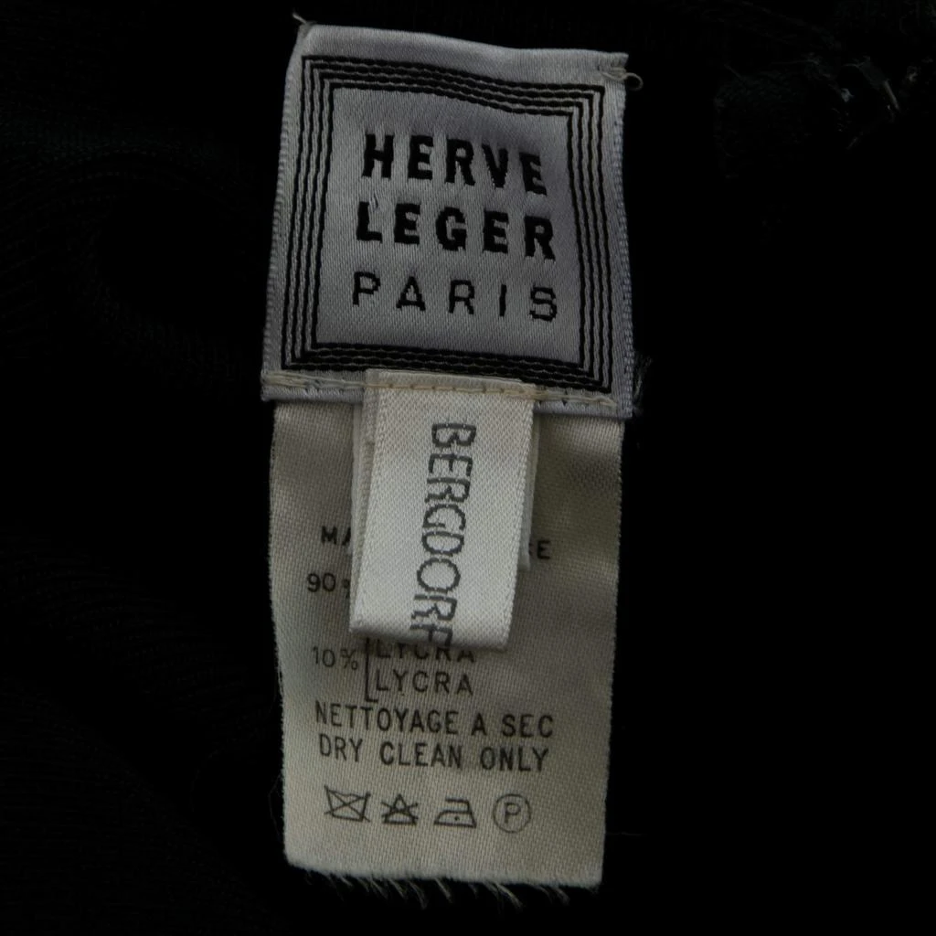 商品[二手商品] Herve Leger|Herve Leger Monochrome Patterned Knit Sleeveless Bandage Dress S,价格¥920,第4张图片详细描述