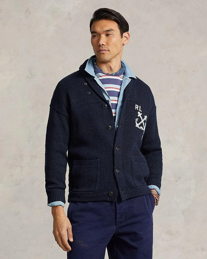 商品Ralph Lauren|Cotton & Linen Nautical Regular Fit Shawl Collar Cardigan,价格¥1357,第2张图片详细描述