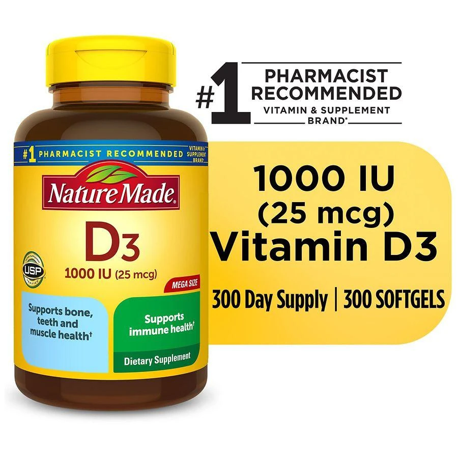 Nature Made Vitamin D3 1000 IU (25 mcg) Softgels 8