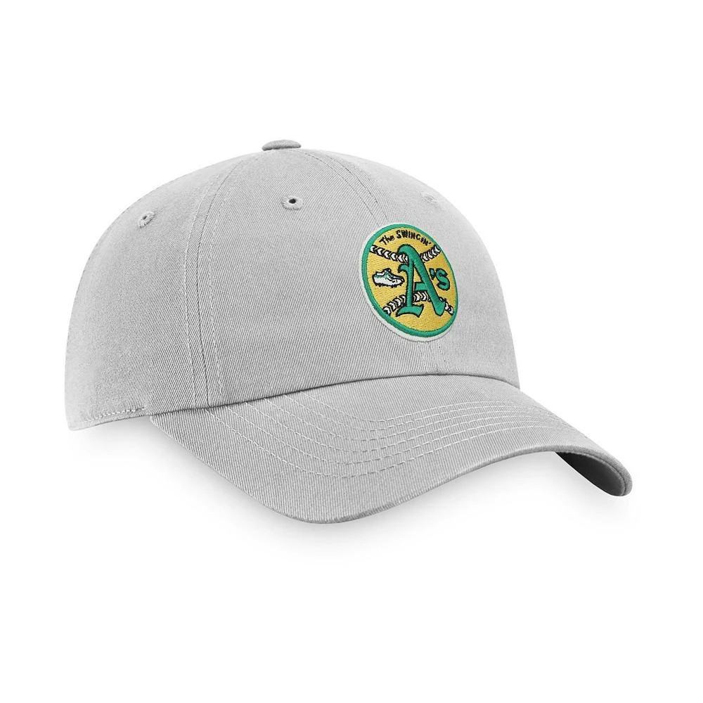 商品Fanatics|Men's Branded Gray Oakland Athletics Cooperstown Collection Core Adjustable Hat,价格¥182,第4张图片详细描述