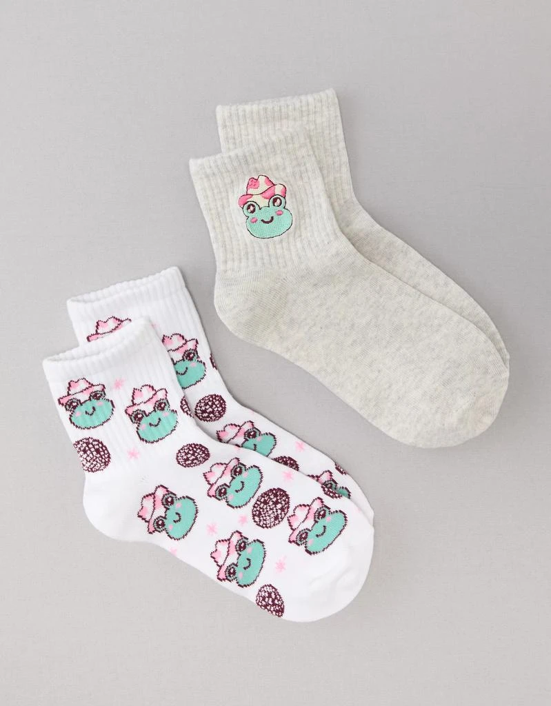 商品AE|AE Cowgirl Frog Bobby Sock 2-Pack,价格¥97,第1张图片