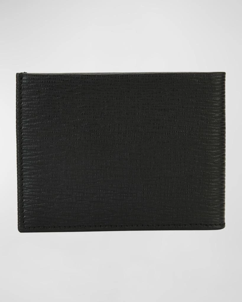 商品Salvatore Ferragamo|Men's Revival Gancini Bi-Fold Leather Wallet, Black/Red,价格¥3747,第3张图片详细描述