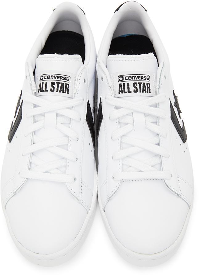 商品Converse|White & Black Pro Leather OX Low Sneakers,价格¥603,第7张图片详细描述