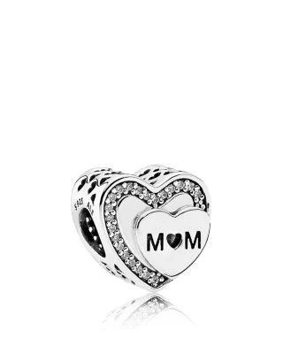 商品PANDORA|Sterling Silver & Cubic Zirconia Tribute to Mom Charm,价格¥412,第1张图片详细描述