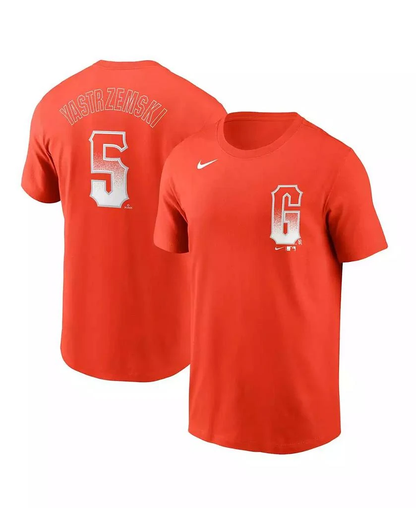 商品NIKE|Men's Mike Yastrzemski Orange San Francisco Giants City Connect Name and Number T-shirt,价格¥297,第2张图片详细描述