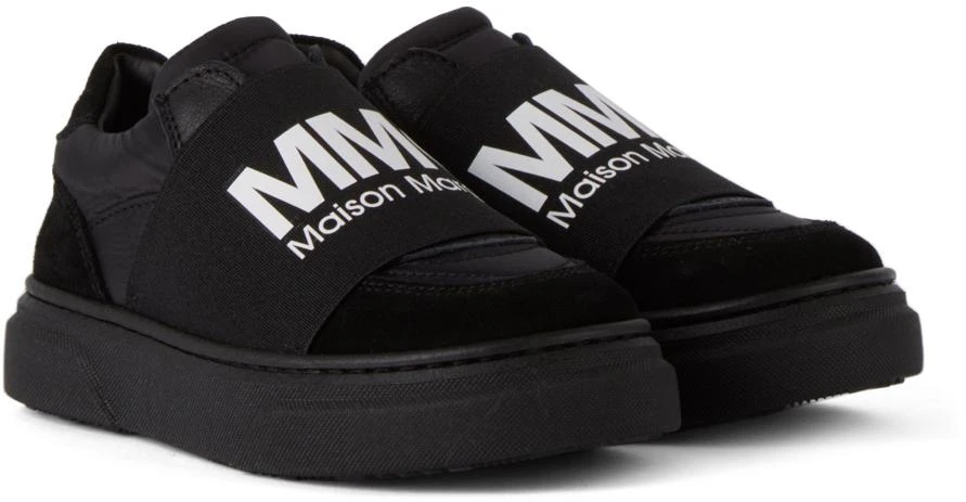 商品MAISON MARGIELA|Kids Black Logo Slip-On Sneakers,价格¥630,第4张图片详细描述