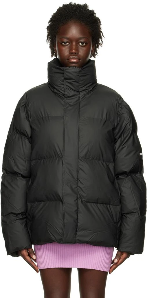 商品RAINS|Black Boxy Puffer Down Jacket,价格¥1945,第1张图片