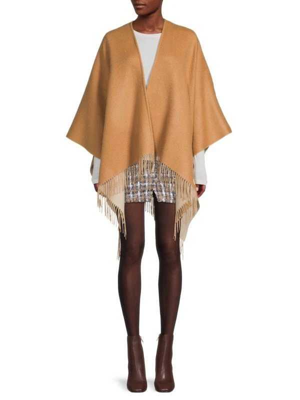 商品Saks Fifth Avenue|Merino Wool Blend Fringe Cape,价格¥764,第1张图片