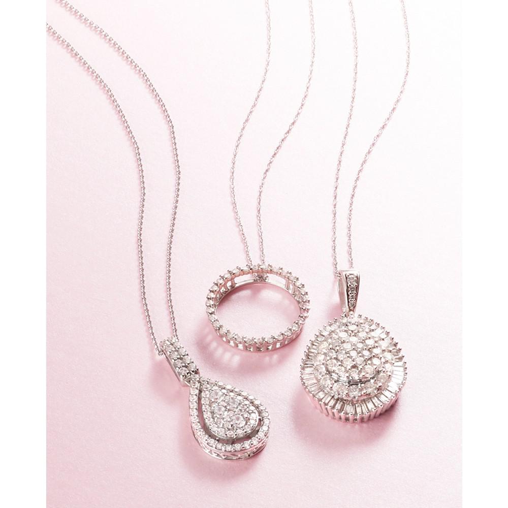 Diamond Pendant, 14k White Gold Diamond Circle (1/4 ct. t.w.)商品第3张图片规格展示