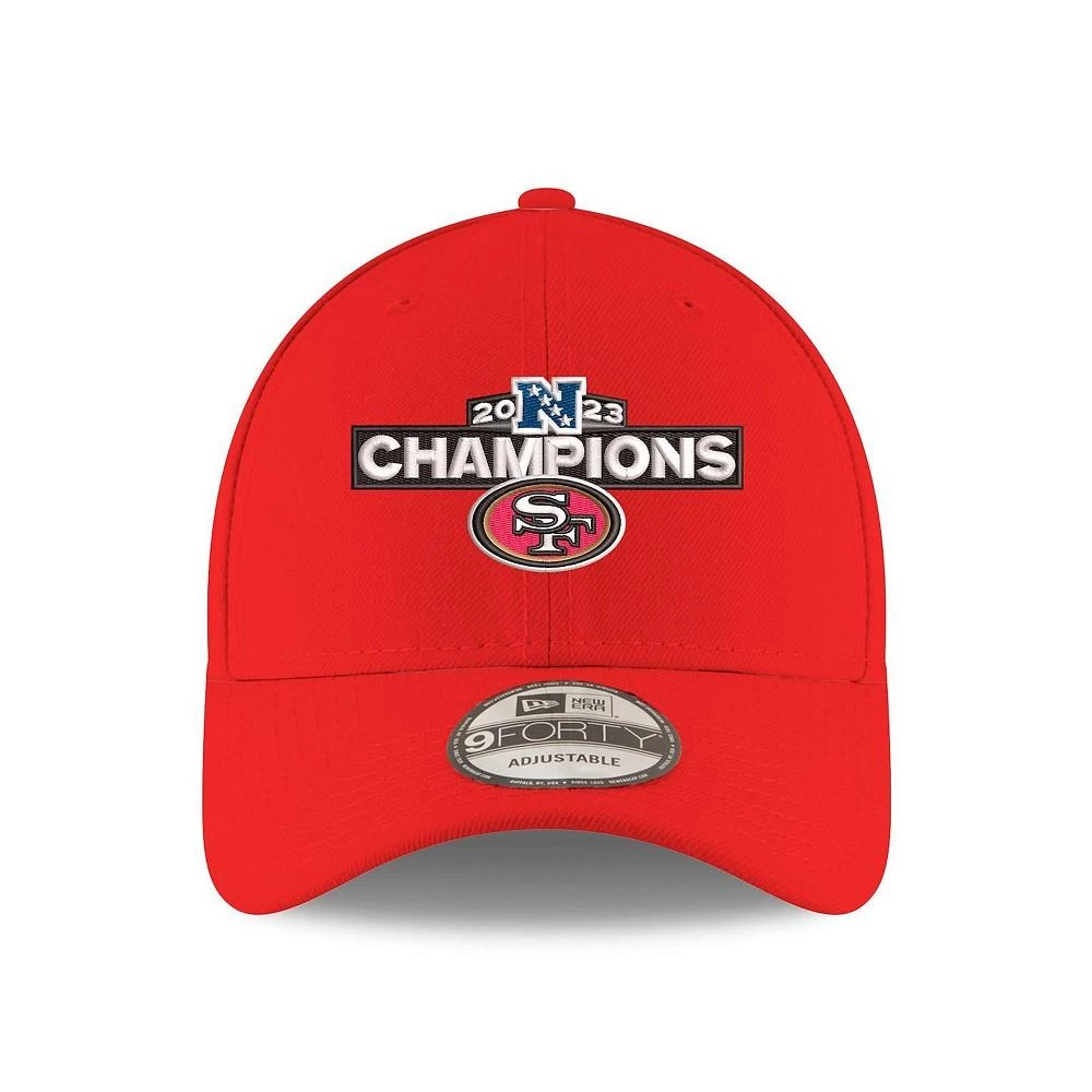 商品New Era|Men's Scarlet San Francisco 49ers 2023 NFC Champions 9FORTY Adjustable Hat,价格¥224,第4张图片详细描述