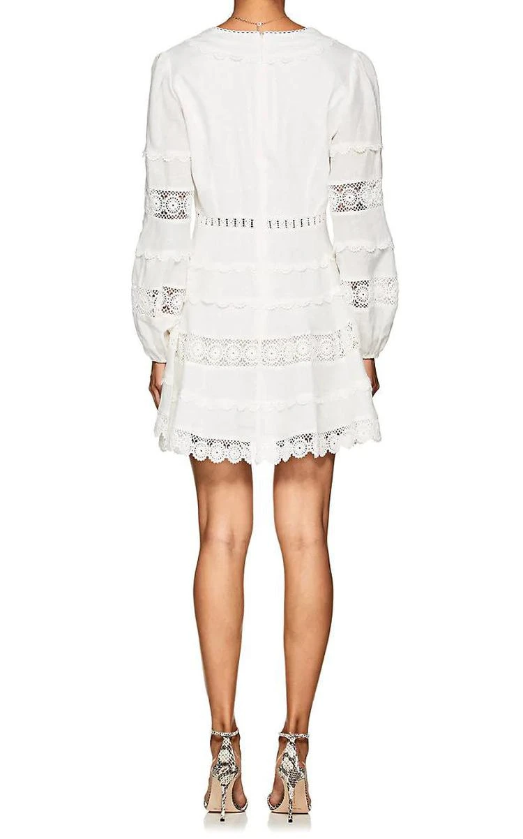 商品Zimmermann|Castile Crochet-Inset Linen Minidress,价格¥3789,第3张图片详细描述