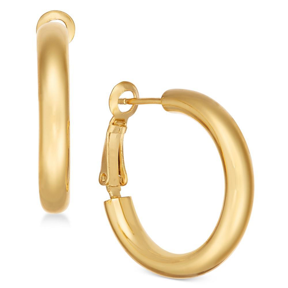 商品Essentials|Small Silver Plate or Gold Plate Polished Small Hoop Earrings,价格¥130,第1张图片