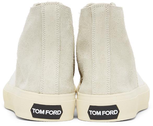 商品Tom Ford|Taupe Cambridge High-Top Sneakers,价格¥7848,第6张图片详细描述