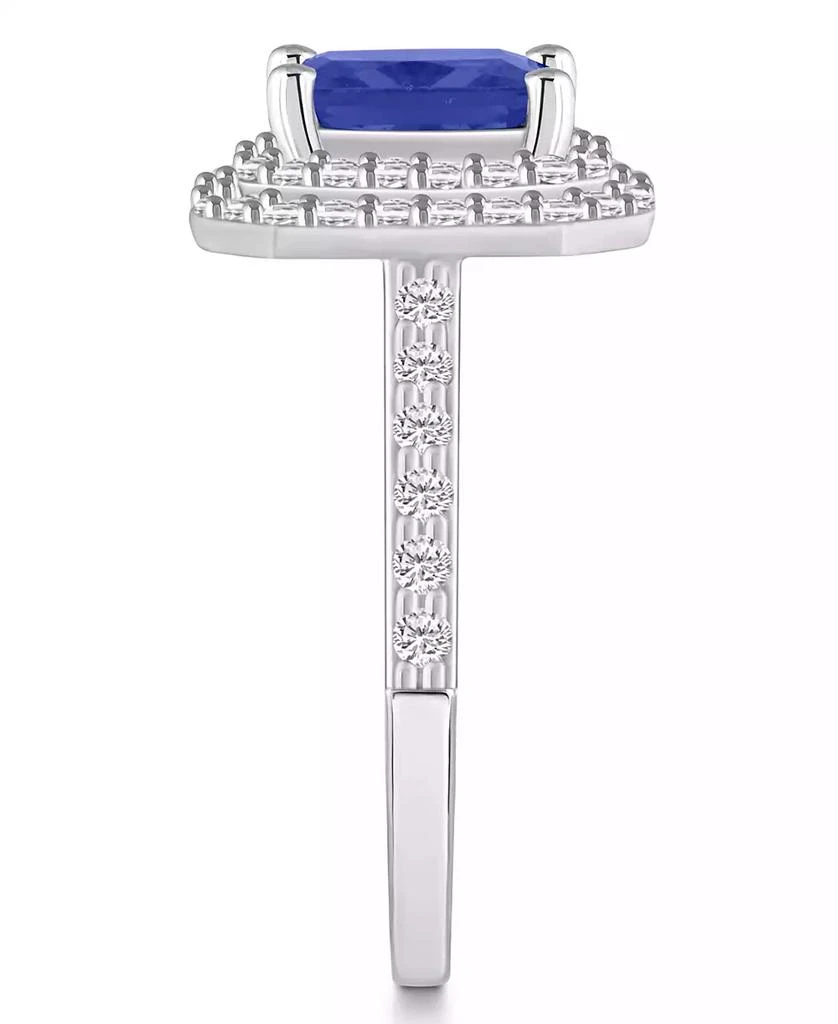 商品Macy's|Tanzanite (1-5/8 ct. t.w.) & Diamond (5/8 ct. t.w.) Emerald-Cut Double Halo Statement Ring in 14k Gold,价格¥24386,第4张图片详细描述