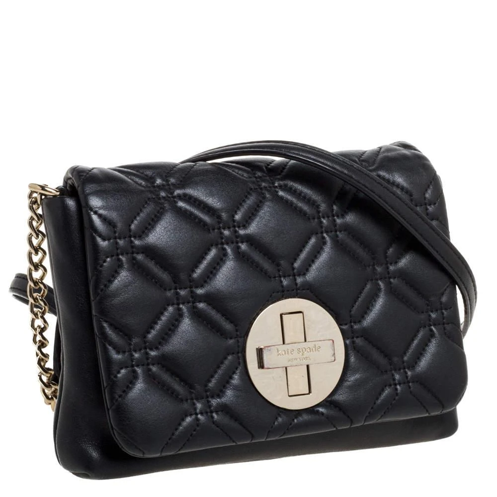 商品[二手商品] Kate Spade|Kate Spade Black Leather Astor Court Naomi Crossbody Bag,价格¥1449,第3张图片详细描述