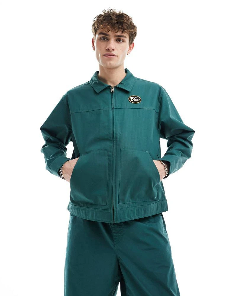 商品Vans|Vans coyle cropped canvas jacket in dark green,价格¥387,第1张图片