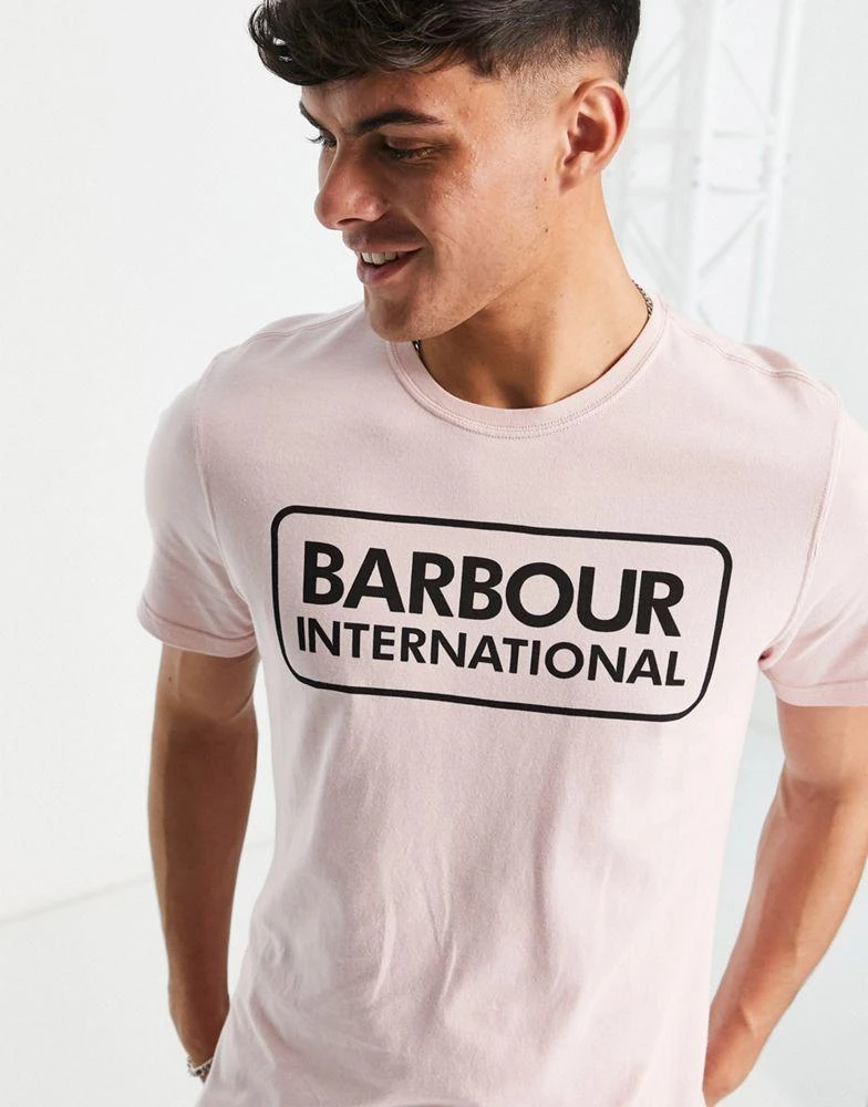 商品Barbour|Barbour International Essential large logo t-shirt in light pink,价格¥168,第2张图片详细描述