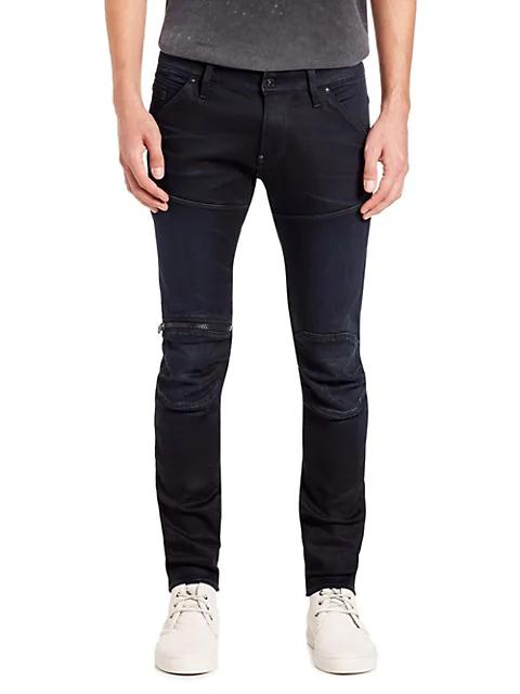 5620 3D Zip Knee Slim-Fit Jeans商品第3张图片规格展示