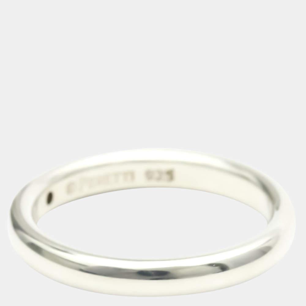 Tiffany & Co. Elsa Peretti 18K Sterling Silver Diamond Ring EU 48商品第4张图片规格展示